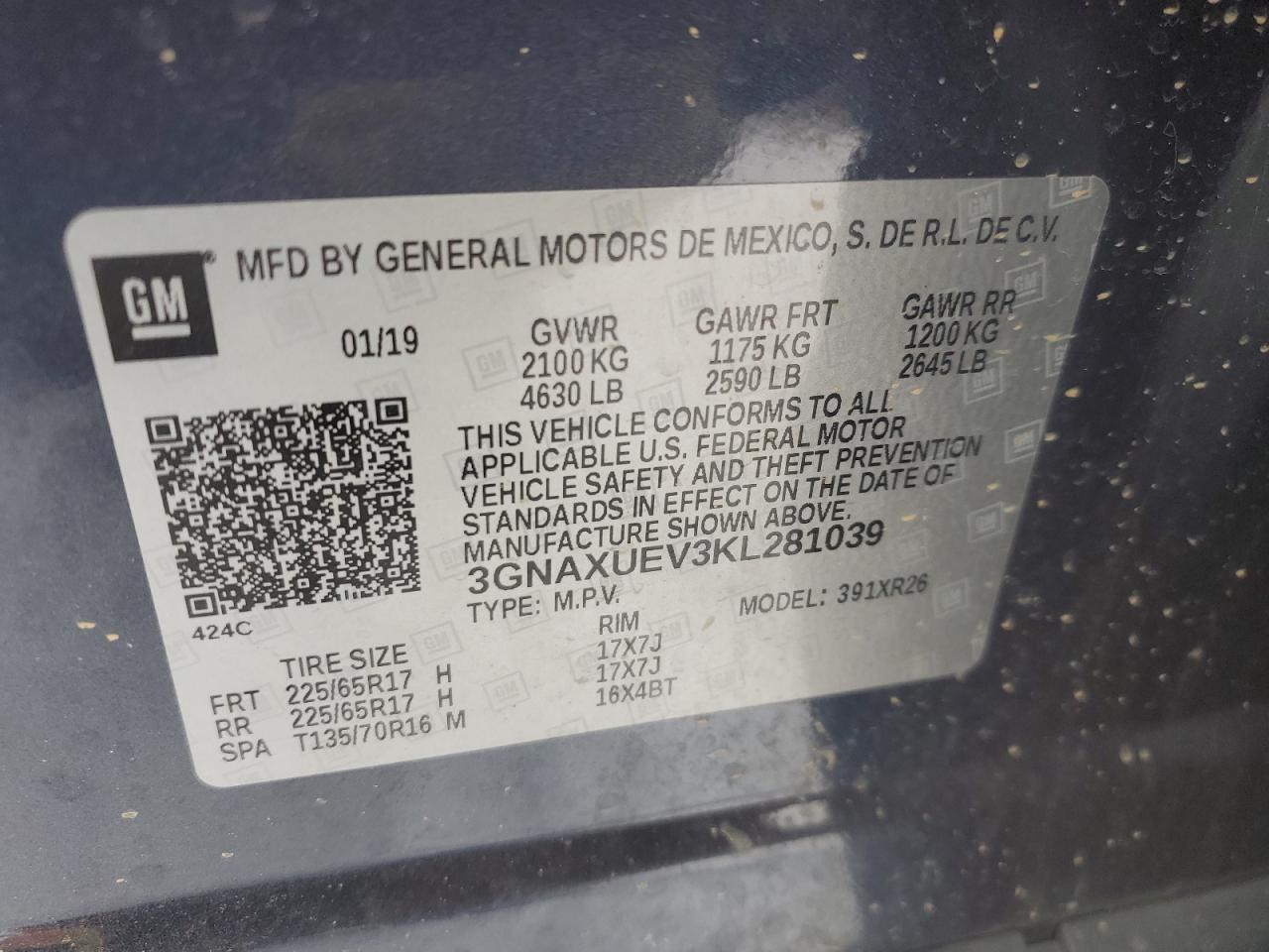 Photo 11 VIN: 3GNAXUEV3KL281039 - CHEVROLET EQUINOX 