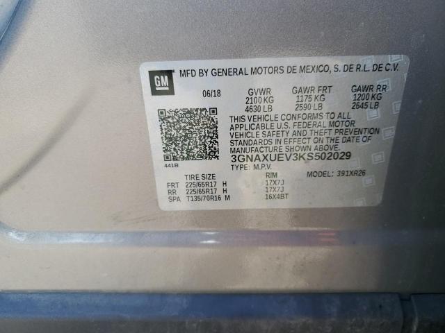 Photo 11 VIN: 3GNAXUEV3KS502029 - CHEVROLET EQUINOX LT 