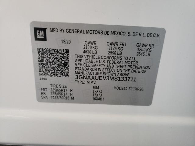 Photo 9 VIN: 3GNAXUEV3MS133711 - CHEVROLET EQUINOX LT 