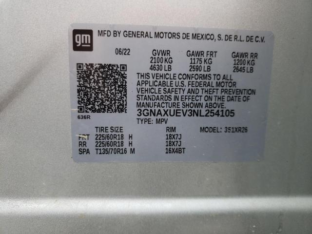 Photo 12 VIN: 3GNAXUEV3NL254105 - CHEVROLET EQUINOX 