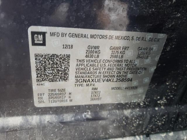 Photo 12 VIN: 3GNAXUEV4KL258594 - CHEVROLET EQUINOX LT 