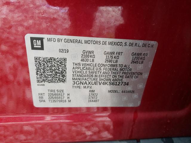 Photo 9 VIN: 3GNAXUEV4KS612734 - CHEVROLET EQUINOX 