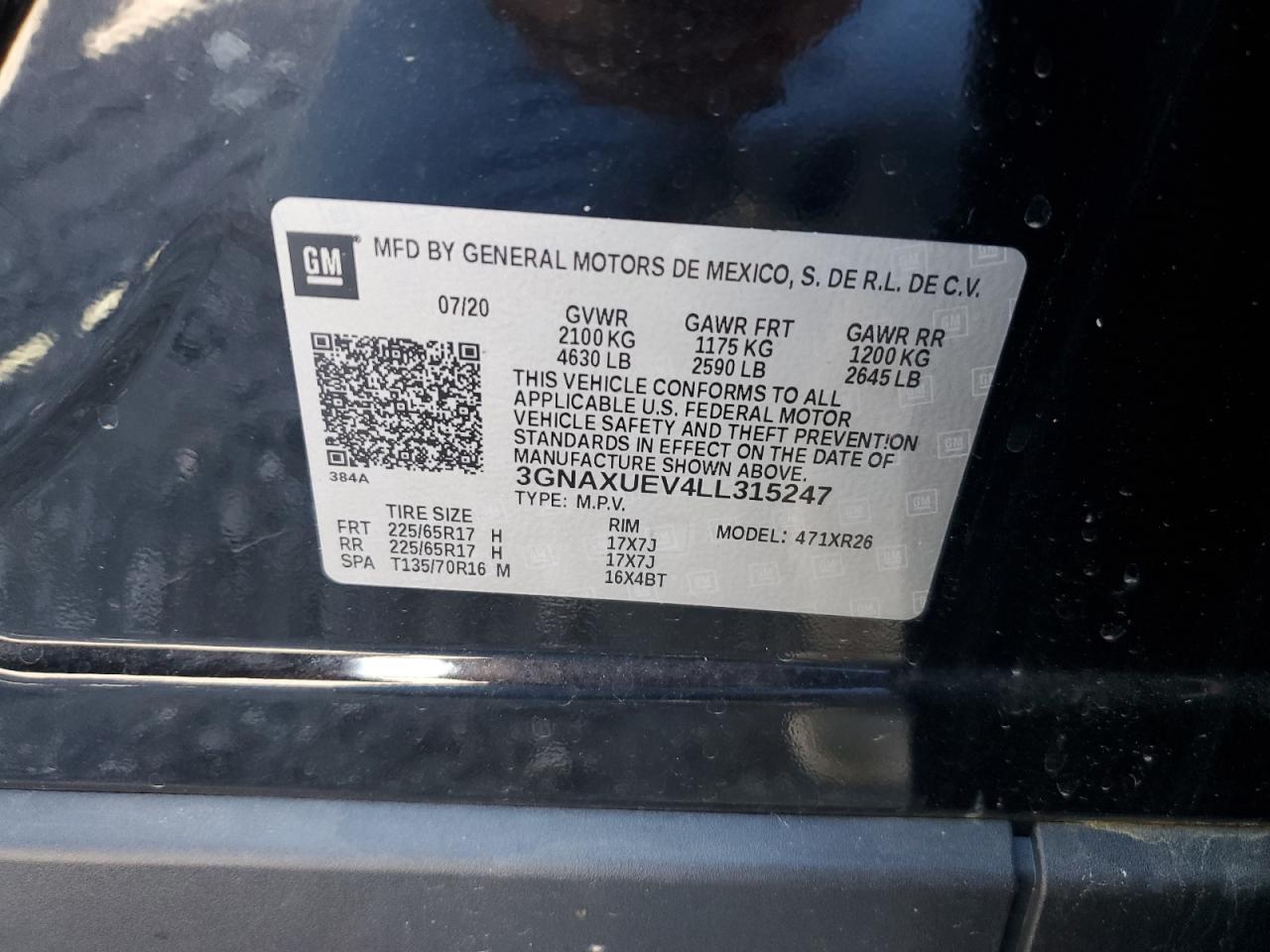 Photo 12 VIN: 3GNAXUEV4LL315247 - CHEVROLET EQUINOX 