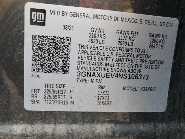 Photo 12 VIN: 3GNAXUEV4NS106373 - CHEVROLET EQUINOX 