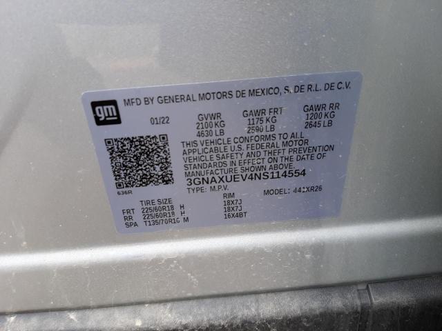 Photo 9 VIN: 3GNAXUEV4NS114554 - CHEVROLET EQUINOX LT 