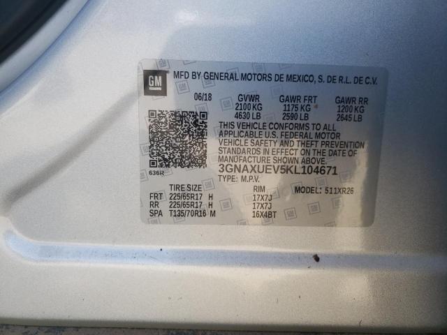 Photo 11 VIN: 3GNAXUEV5KL104671 - CHEVROLET EQUINOX LT 