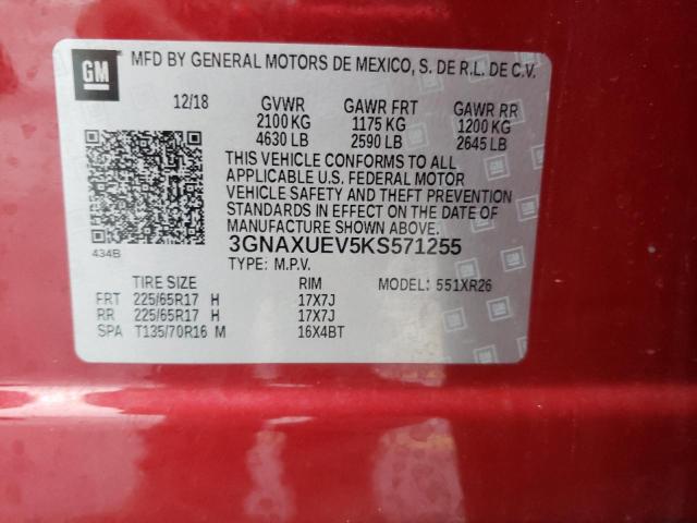 Photo 9 VIN: 3GNAXUEV5KS571255 - CHEVROLET EQUINOX LT 