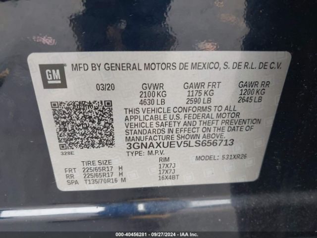 Photo 8 VIN: 3GNAXUEV5LS656713 - CHEVROLET EQUINOX 