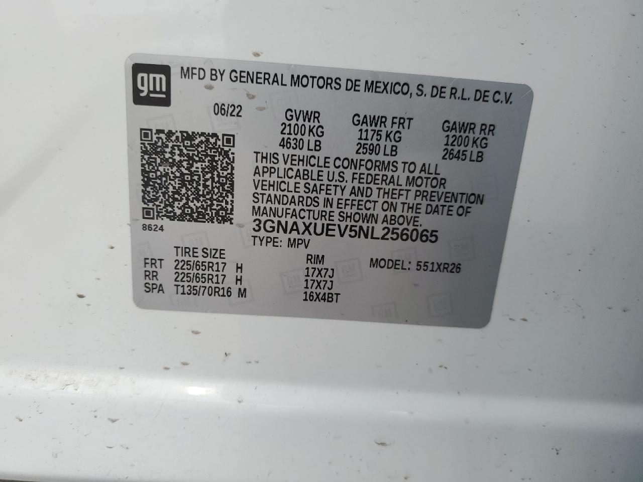 Photo 13 VIN: 3GNAXUEV5NL256065 - CHEVROLET EQUINOX 