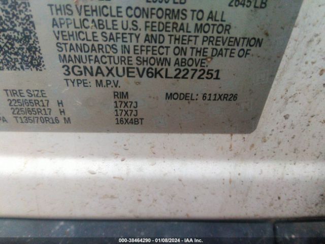 Photo 8 VIN: 3GNAXUEV6KL227251 - CHEVROLET EQUINOX 