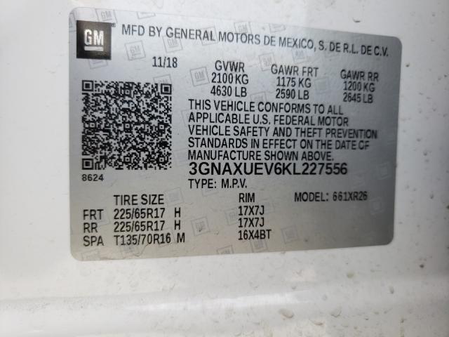 Photo 9 VIN: 3GNAXUEV6KL227556 - CHEVROLET EQUINOX LT 