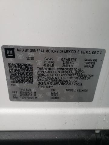 Photo 9 VIN: 3GNAXUEV6KS577551 - CHEVROLET EQUINOX LT 