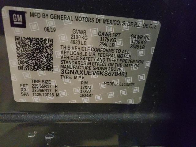 Photo 12 VIN: 3GNAXUEV6KS678461 - CHEVROLET EQUINOX LT 