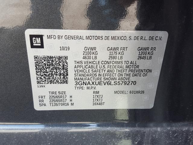 Photo 9 VIN: 3GNAXUEV6LS579270 - CHEVROLET EQUINOX LT 