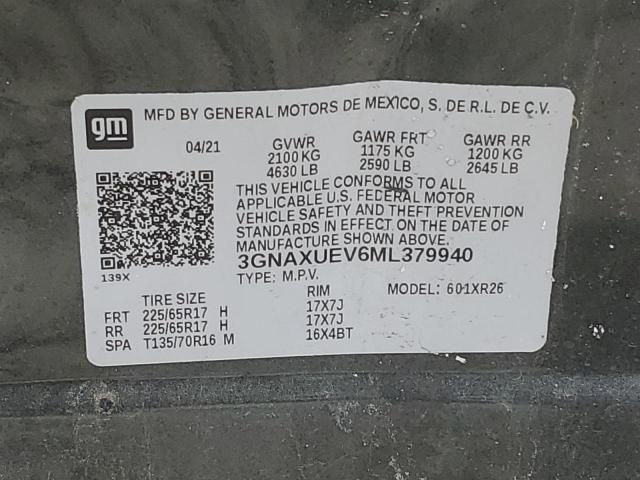 Photo 11 VIN: 3GNAXUEV6ML379940 - CHEVROLET EQUINOX 