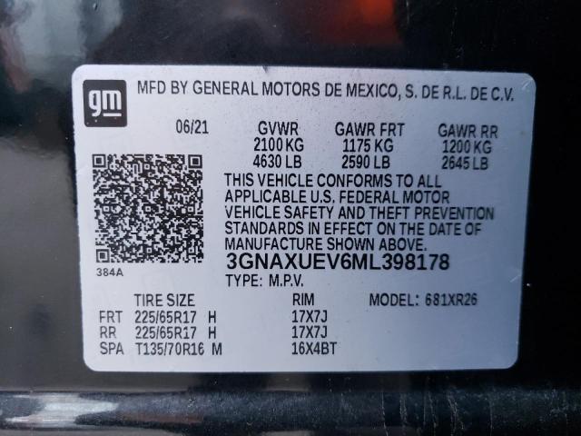 Photo 12 VIN: 3GNAXUEV6ML398178 - CHEVROLET EQUINOX LT 