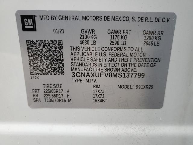 Photo 12 VIN: 3GNAXUEV8MS137799 - CHEVROLET EQUINOX 