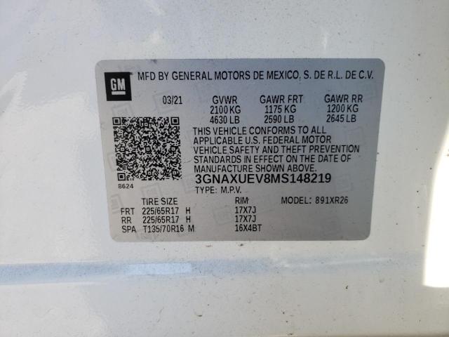 Photo 9 VIN: 3GNAXUEV8MS148219 - CHEVROLET EQUINOX LT 