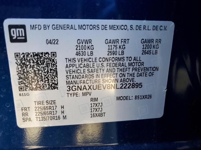 Photo 12 VIN: 3GNAXUEV8NL222895 - CHEVROLET EQUINOX 