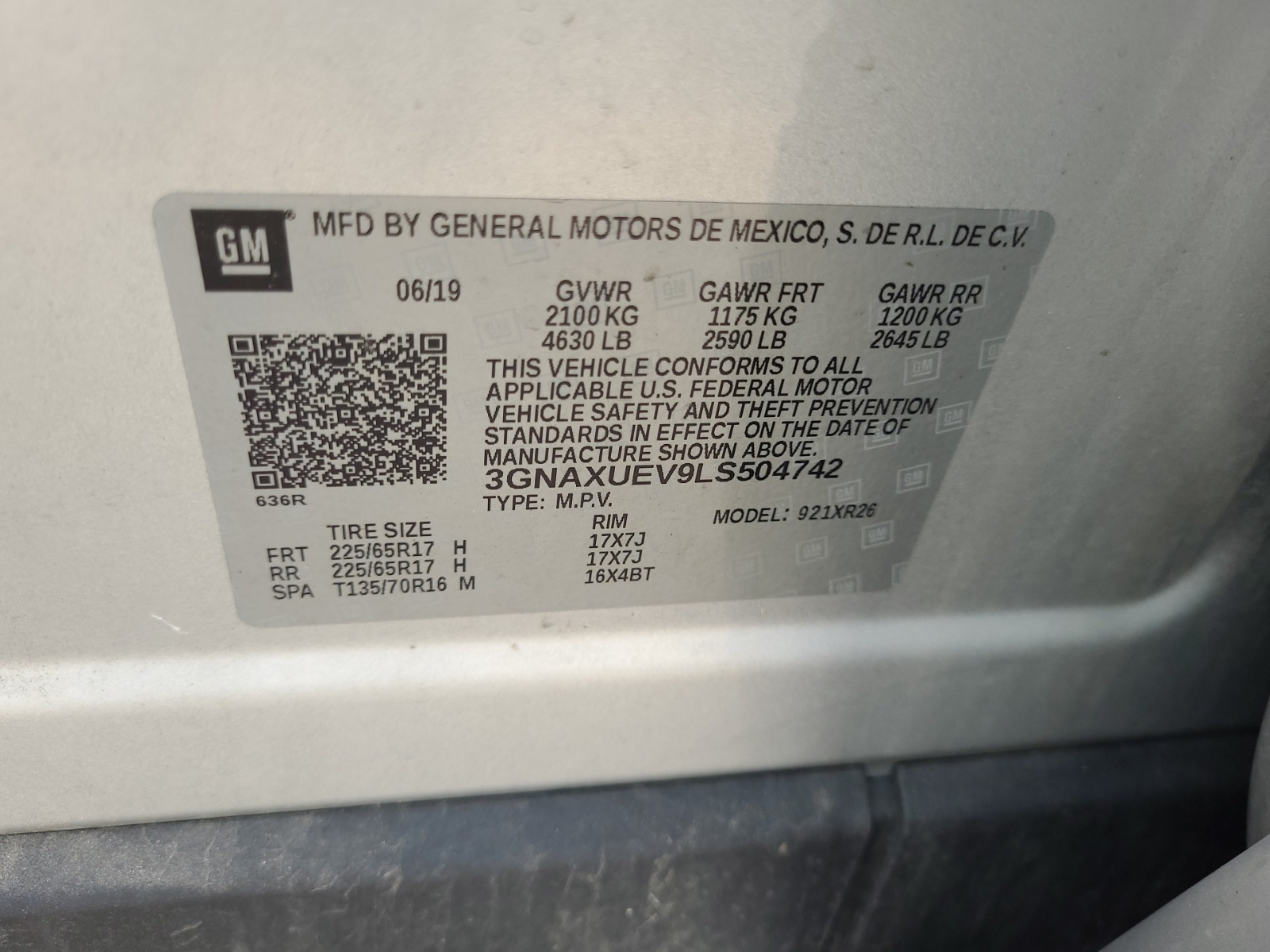 Photo 19 VIN: 3GNAXUEV9LS504742 - CHEVROLET EQUINOX 