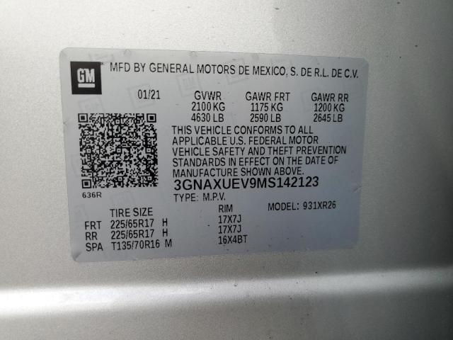 Photo 12 VIN: 3GNAXUEV9MS142123 - CHEVROLET EQUINOX LT 