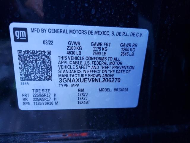 Photo 12 VIN: 3GNAXUEV9NL206270 - CHEVROLET EQUINOX LT 