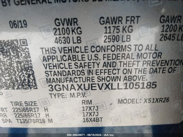 Photo 8 VIN: 3GNAXUEVXLL105185 - CHEVROLET EQUINOX 