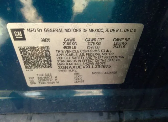 Photo 8 VIN: 3GNAXUEVXLL334675 - CHEVROLET EQUINOX 