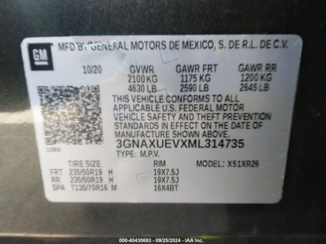 Photo 8 VIN: 3GNAXUEVXML314735 - CHEVROLET EQUINOX 