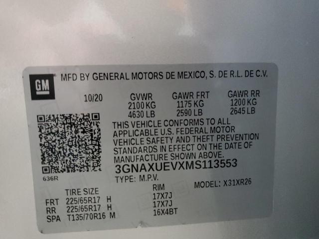 Photo 11 VIN: 3GNAXUEVXMS113553 - CHEVROLET EQUINOX LT 