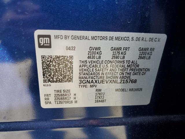 Photo 12 VIN: 3GNAXUEVXNL215768 - CHEVROLET EQUINOX LT 