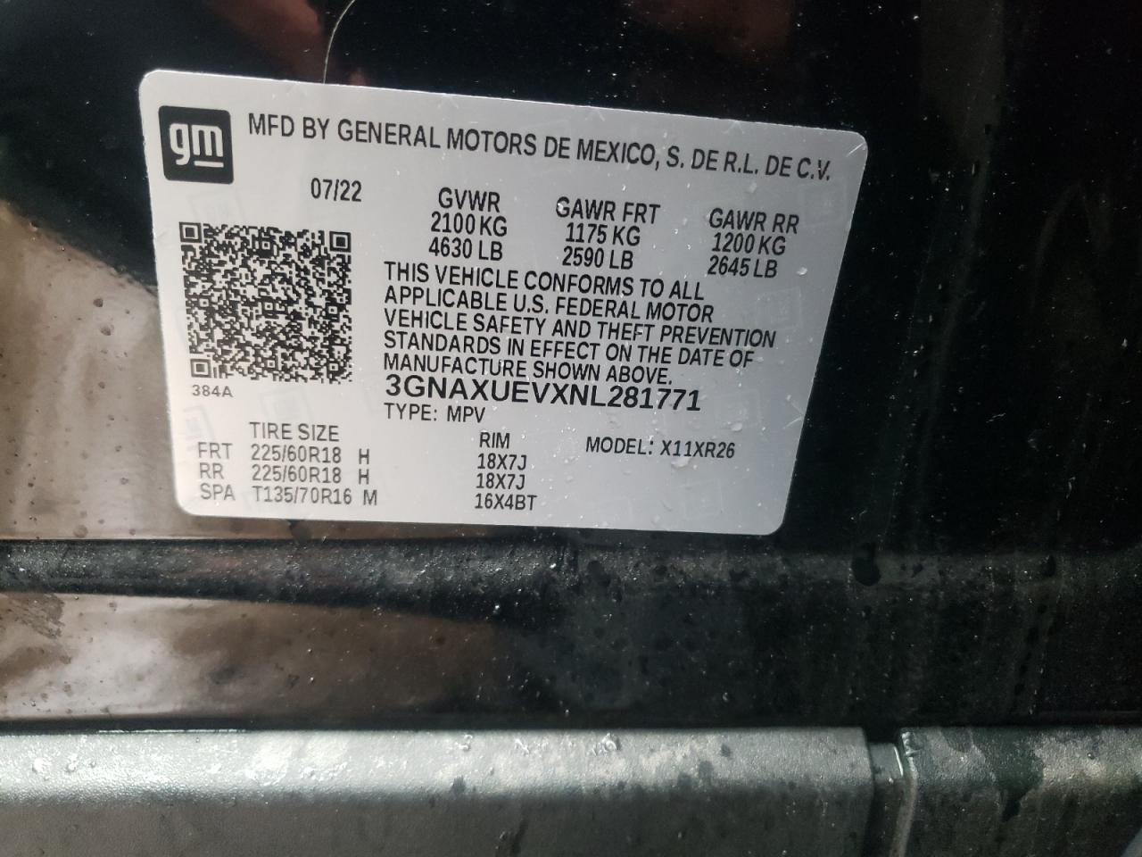 Photo 11 VIN: 3GNAXUEVXNL281771 - CHEVROLET EQUINOX 