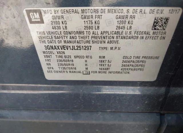 Photo 8 VIN: 3GNAXVEV1JL251297 - CHEVROLET EQUINOX 