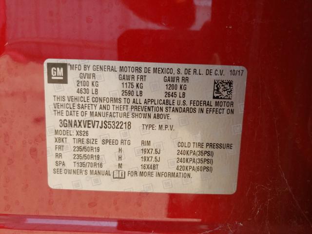 Photo 9 VIN: 3GNAXVEV7JS532218 - CHEVROLET EQUINOX PR 