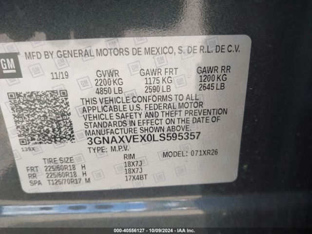 Photo 8 VIN: 3GNAXVEX0LS595357 - CHEVROLET EQUINOX 