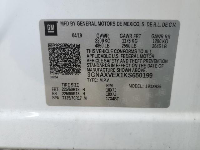 Photo 11 VIN: 3GNAXVEX1KS650199 - CHEVROLET EQUINOX LT 