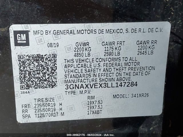 Photo 8 VIN: 3GNAXVEX3LL147284 - CHEVROLET EQUINOX 