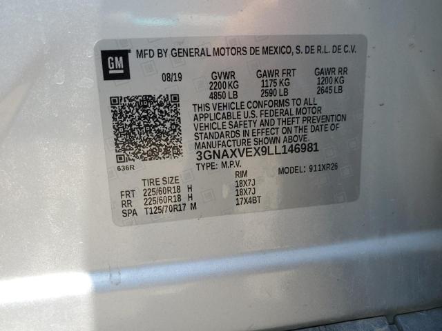 Photo 11 VIN: 3GNAXVEX9LL146981 - CHEVROLET EQUINOX LT 