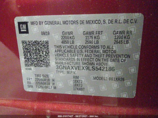 Photo 8 VIN: 3GNAXVEX9LS542186 - CHEVROLET EQUINOX 