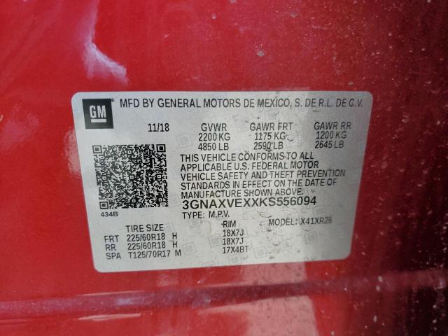 Photo 12 VIN: 3GNAXVEXXKS556094 - CHEVROLET EQUINOX LT 