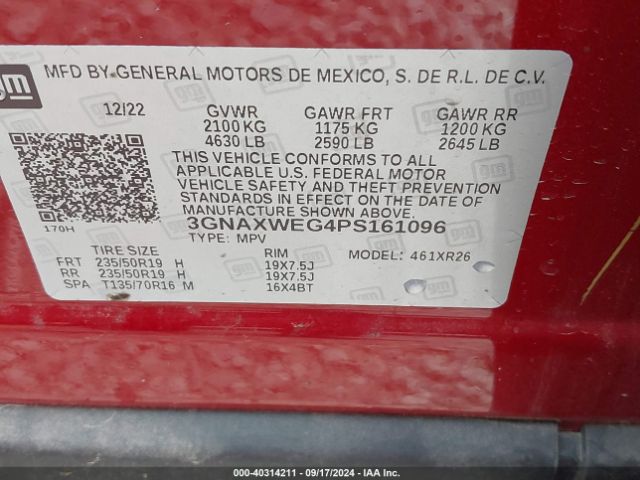 Photo 8 VIN: 3GNAXWEG4PS161096 - CHEVROLET EQUINOX 