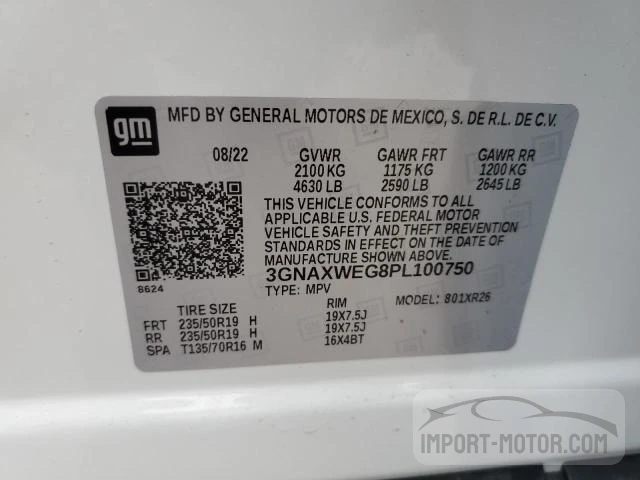 Photo 12 VIN: 3GNAXWEG8PL100750 - CHEVROLET EQUINOX 