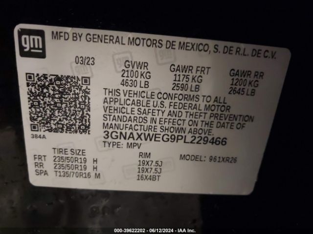 Photo 8 VIN: 3GNAXWEG9PL229466 - CHEVROLET EQUINOX 