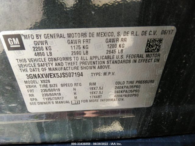 Photo 8 VIN: 3GNAXWEX5JS507194 - CHEVROLET EQUINOX 