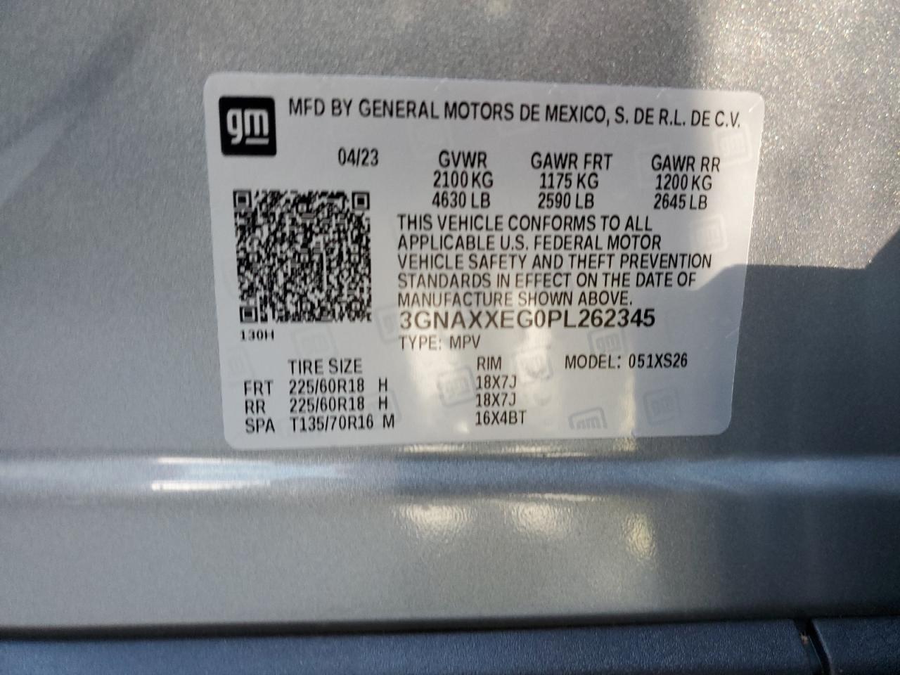 Photo 12 VIN: 3GNAXXEG0PL262345 - CHEVROLET EQUINOX 