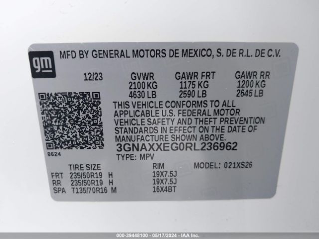 Photo 8 VIN: 3GNAXXEG0RL236962 - CHEVROLET EQUINOX 