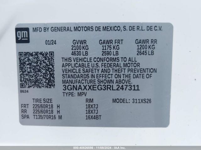 Photo 8 VIN: 3GNAXXEG3RL247311 - CHEVROLET EQUINOX 