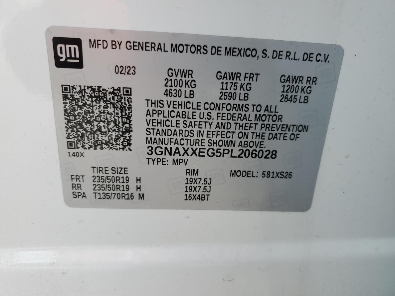 Photo 13 VIN: 3GNAXXEG5PL206028 - CHEVROLET EQUINOX 