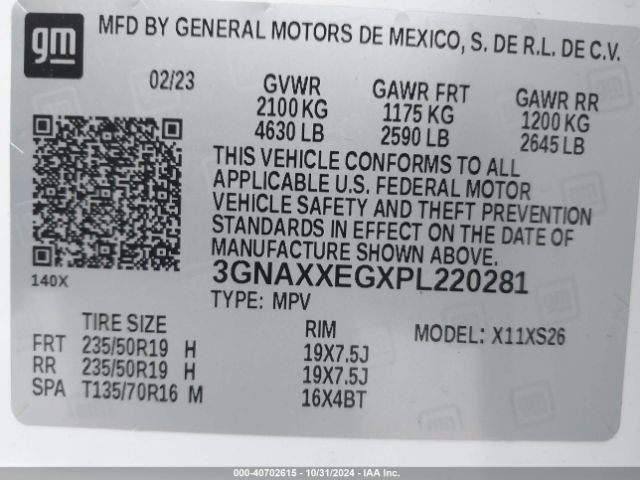 Photo 8 VIN: 3GNAXXEGXPL220281 - CHEVROLET EQUINOX 