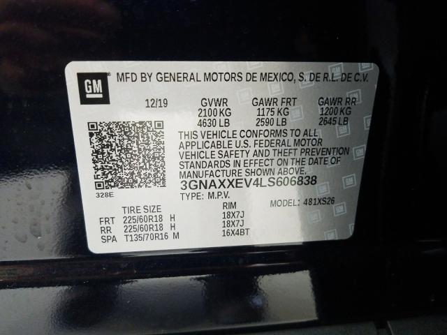 Photo 9 VIN: 3GNAXXEV4LS606838 - CHEVROLET EQUINOX PR 